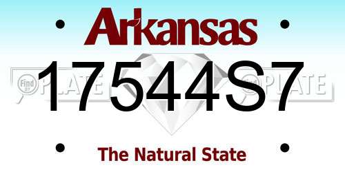 17544S7 Arkansas License Plate