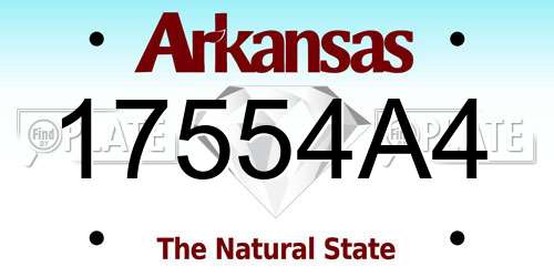 17554A4 Arkansas License Plate