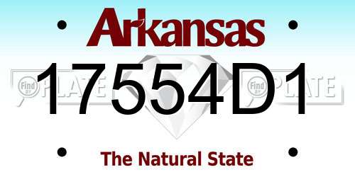 17554D1 Arkansas License Plate