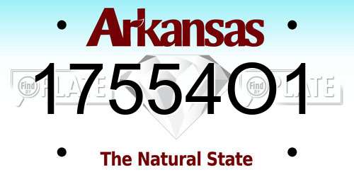 17554O1 Arkansas License Plate