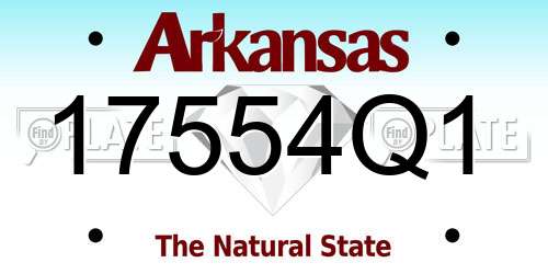 17554Q1 Arkansas License Plate