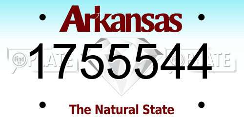 1755544 Arkansas License Plate