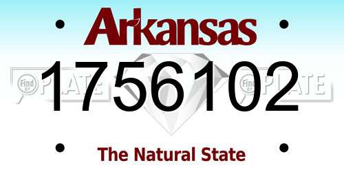 1756102 Arkansas License Plate