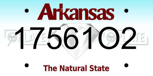 17561O2 Arkansas License Plate