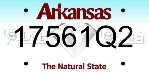 17561Q2 Arkansas License Plate