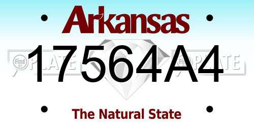 17564A4 Arkansas License Plate