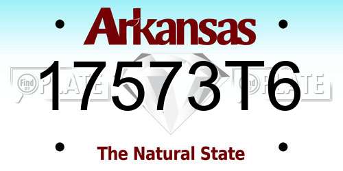17573T6 Arkansas License Plate