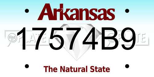 17574B9 Arkansas License Plate