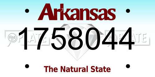 1758044 Arkansas License Plate