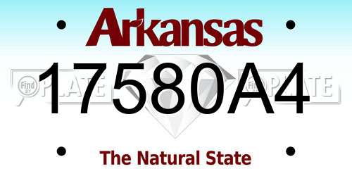 17580A4 Arkansas License Plate