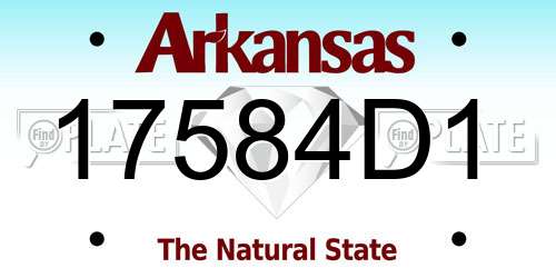 17584D1 Arkansas License Plate