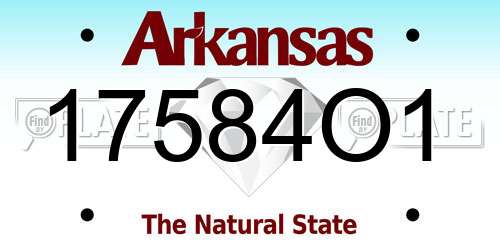 17584O1 Arkansas License Plate