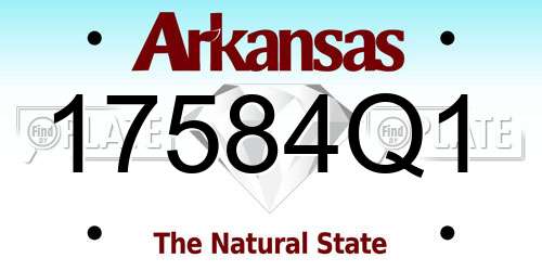 17584Q1 Arkansas License Plate