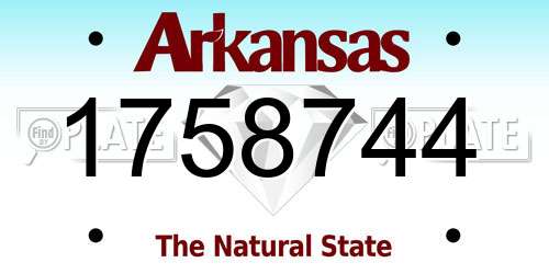 1758744 Arkansas License Plate
