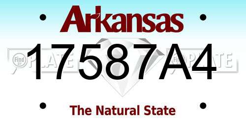17587A4 Arkansas License Plate