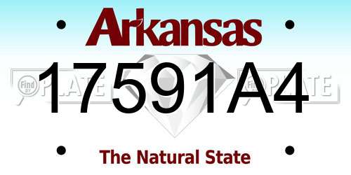 17591A4 Arkansas License Plate