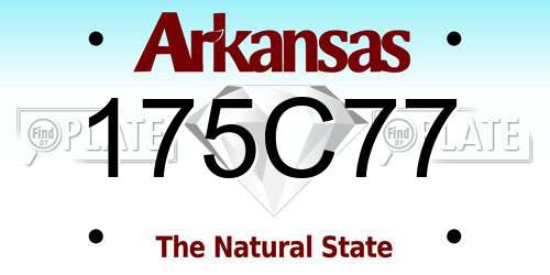 175C77 Arkansas License Plate