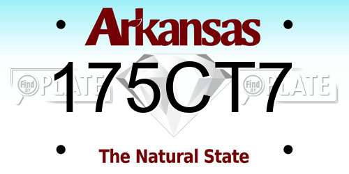 175CT7 Arkansas License Plate