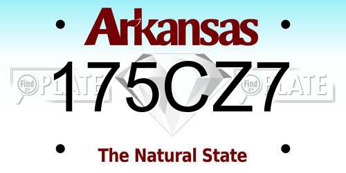 175CZ7 Arkansas License Plate