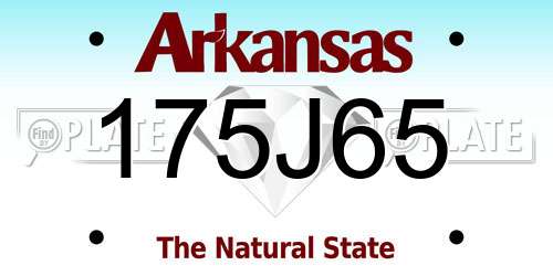 175J65 Arkansas License Plate