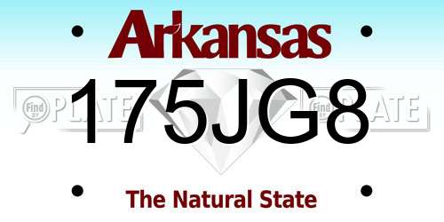 175JG8 Arkansas License Plate