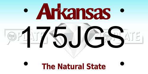 175JGS Arkansas License Plate