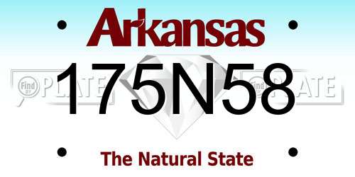 175N58 Arkansas License Plate