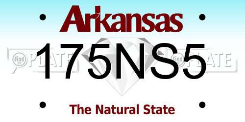 175NS5 Arkansas License Plate