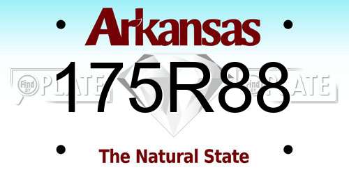 175R88 Arkansas License Plate