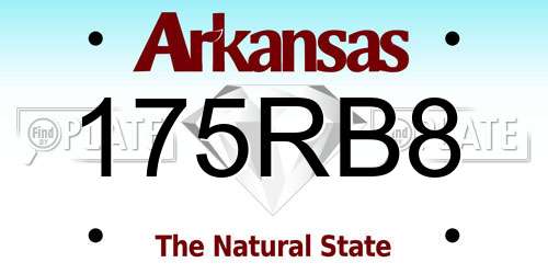175RB8 Arkansas License Plate