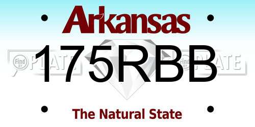 175RBB Arkansas License Plate
