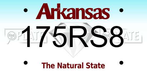 175RS8 Arkansas License Plate