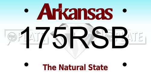 175RSB Arkansas License Plate