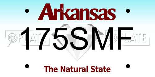 175SMF Arkansas License Plate