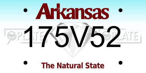 175V52 Arkansas License Plate