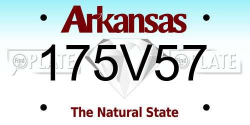 175V57 Arkansas License Plate