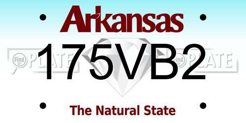 175VB2 Arkansas License Plate