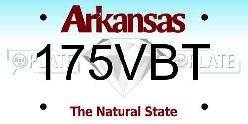 175VBT Arkansas License Plate