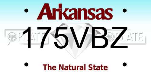 175VBZ Arkansas License Plate