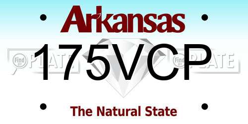 175VCP Arkansas License Plate
