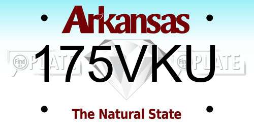 175VKU Arkansas License Plate