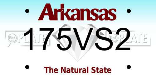 175VS2 Arkansas License Plate