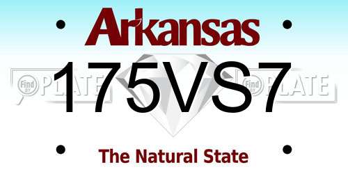 175VS7 Arkansas License Plate