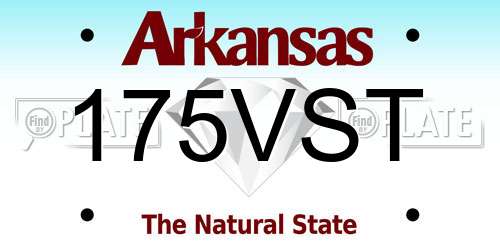 175VST Arkansas License Plate