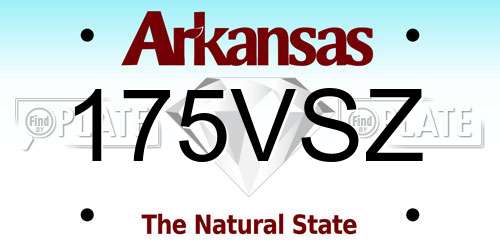 175VSZ Arkansas License Plate