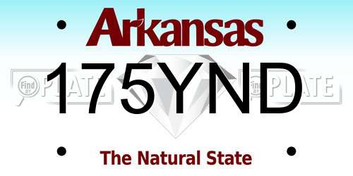 175YND Arkansas License Plate