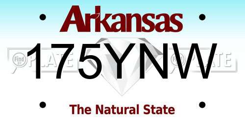 175YNW Arkansas License Plate