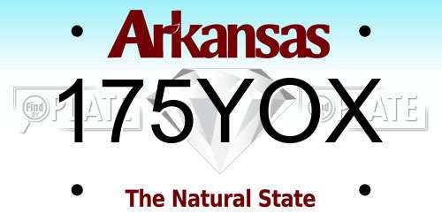 175YOX Arkansas License Plate