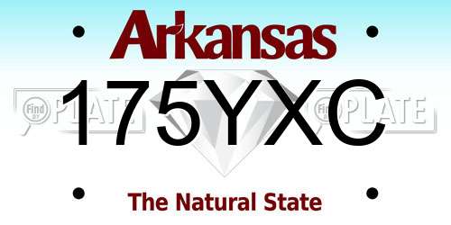 175YXC Arkansas License Plate