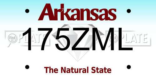 175ZML Arkansas License Plate